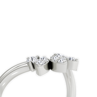 Just Brilliant petal crown band in 18K White Gold, detail view.