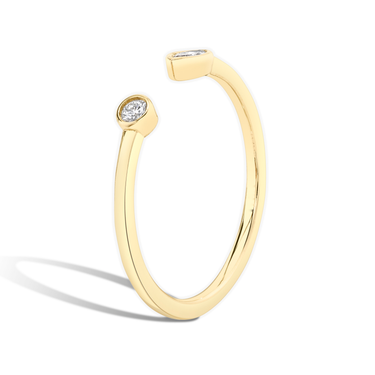 Just Brilliant Petal Ring, side view, Yellow Gold