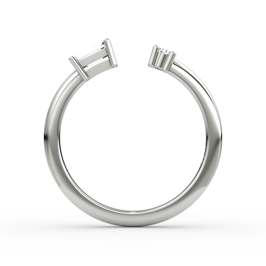 Just Brilliant Petite East-West cuff ring, White Gold, profile view