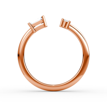 Just Brilliant Petite East-West cuff ring, Rose Gold, profile view