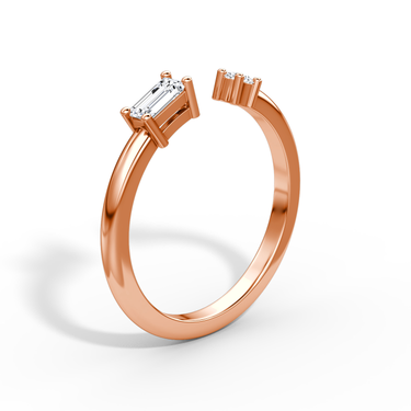 Just Brilliant Petite East-West cuff ring, Rose Gold, upright view