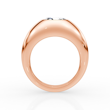 Just Brilliant Petite Oval Dome diamond band, rose gold, profile view