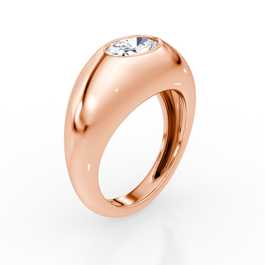 Just Brilliant Petite Oval Dome diamond band, rose gold, upright view