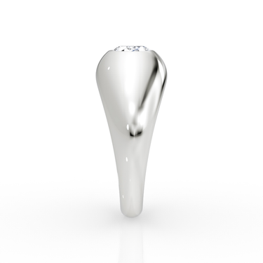 Just Brilliant Petite Oval Dome diamond band, white gold, side view