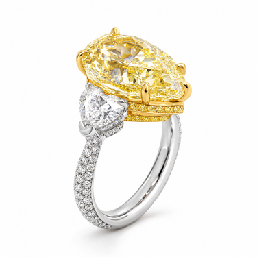 Poire de Soleil Diamond Ring by Just Brilliant — three-quarter view