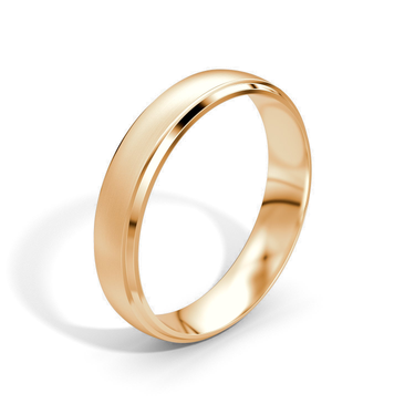 Just Brilliant Satin Wedding Band in 18K Rose Gold, upright view
