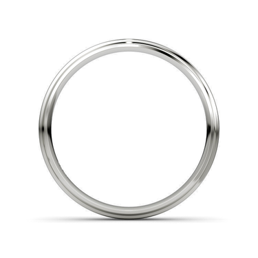 Just Brilliant Satin Wedding Band in 18K White Gold, profile view