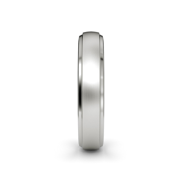 Just Brilliant Satin Wedding Band in 18K White Gold, side view
