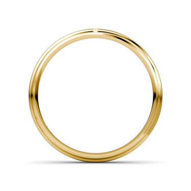 Just Brilliant Satin Wedding Band in 18K Yellow Gold, profile view