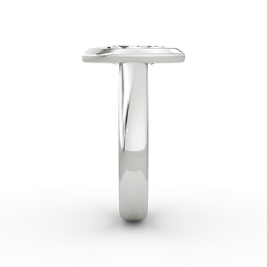 Just Brilliant Sculpture Bezel Ring, Marquise, 18K White Gold, side view.
