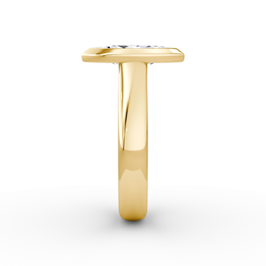 Just Brilliant Sculpture Bezel Ring, Marquise, 18K Yellow Gold, side view.