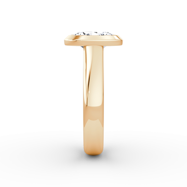 Just Brilliant Sculpture Bezel Ring, Oval, 18K Rose Gold, side view.