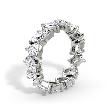 Just Brilliant Shooting Star Ring — full eternity — 18K White Gold — upright view