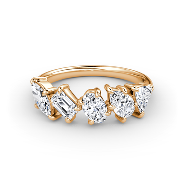 Just Brilliant Shooting Star Ring — half eternity — 18K Rose Gold — front view
