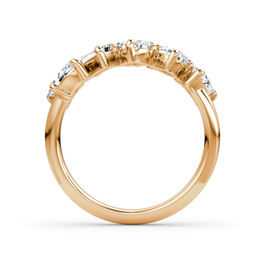 Just Brilliant Shooting Star Ring — half eternity — 18K Rose Gold — profile view