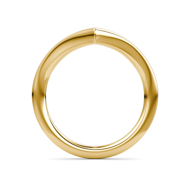 Just Brilliant Signature V Band, Plain, petite, 18K Yellow Gold, profile view.