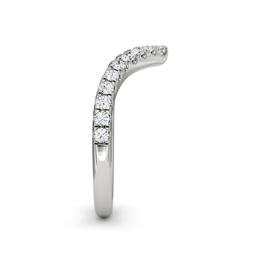 Just Brilliant Signature V Band, Pavé, original, 18K White Gold, side view.