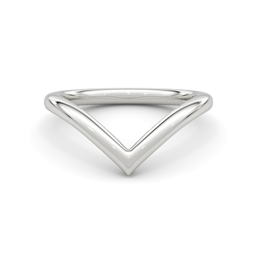 Just Brilliant Signature V Band, Plain, original, 18K White Gold, front view.