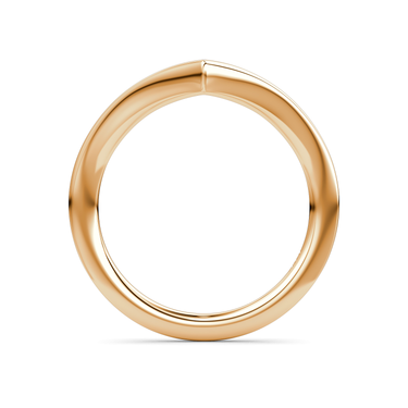 Just Brilliant Signature V Band, Plain, petite, 18K Rose Gold, profile view.