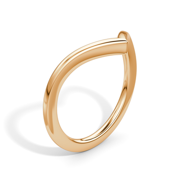 Just Brilliant Signature V Band, Plain, petite, 18K Rose Gold, upright view.