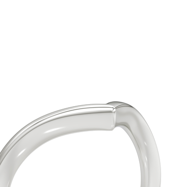 Just Brilliant Signature V Band, Plain, petite, 18K White Gold, detail view.
