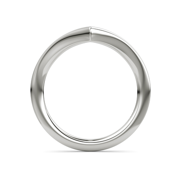 Just Brilliant Signature V Band, Plain, petite, 18K White Gold, profile view.