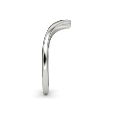 Just Brilliant Signature V Band, Plain, petite, 18K White Gold, side view.