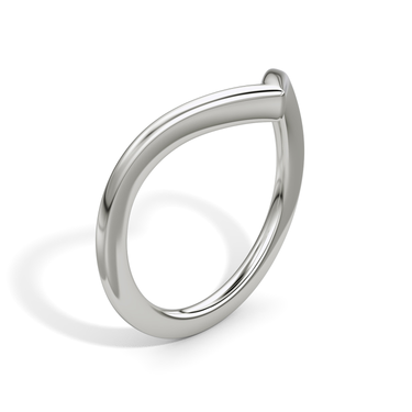 Just Brilliant Signature V Band, Plain, petite, 18K White Gold, upright view.