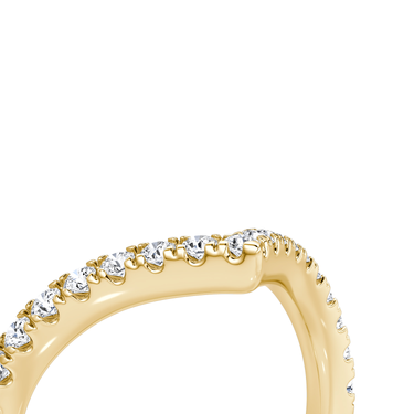 Just Brilliant Signature V Band, Pavé, original, 18K Yellow Gold, detail view.