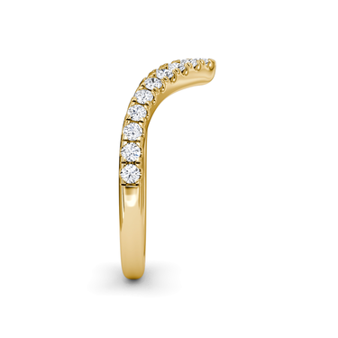 Just Brilliant Signature V Band, Pavé, original, 18K Yellow Gold, side view.