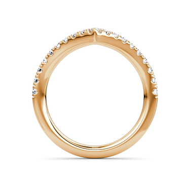 Just Brilliant Signature V Band, Pavé, original, 18K Rose Gold, profile view.