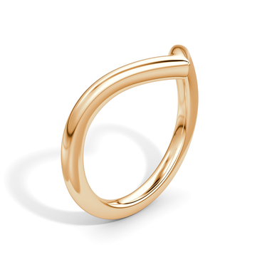 Just Brilliant Signature V Band, Plain, original, 18K Rose Gold, upright view.