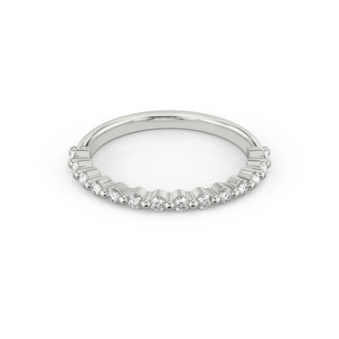 Just Brilliant single shared prong band — original — 18K White Gold — front view