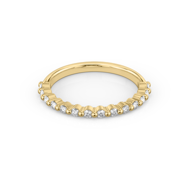 Just Brilliant single shared prong band — original — 18K Yellow Gold — front view