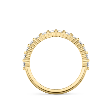 Just Brilliant single shared prong band — original — 18K Yellow Gold — profile view