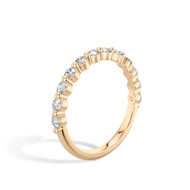 Just Brilliant single shared prong band — large — 18K Rose Gold — upright view