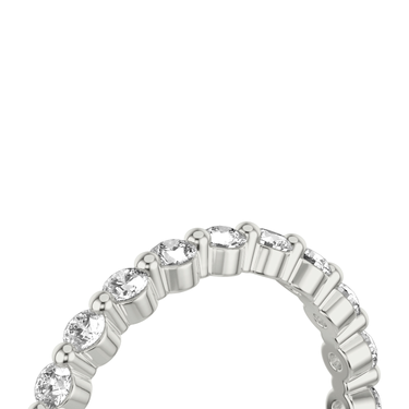 Just Brilliant single shared prong band — large — 18K White Gold — detail view
