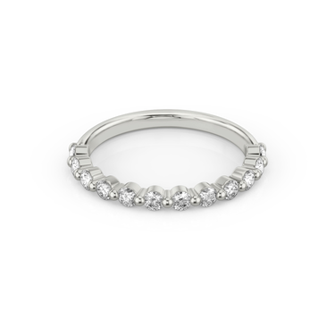 Just Brilliant single shared prong band — large — 18K White Gold — front view