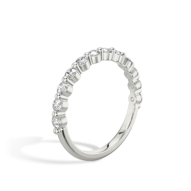 Just Brilliant single shared prong band — large — 18K White Gold — upright view