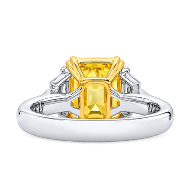 Soleil Impérial Yellow Diamond Ring in 18K white and yellow gold, back view