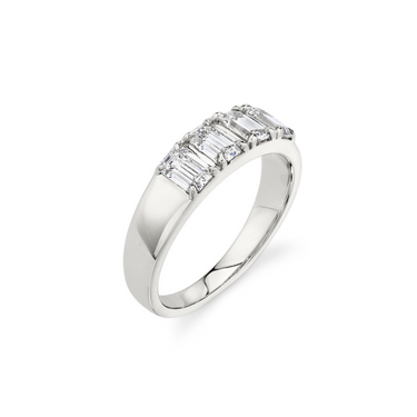 Just Brilliant Tetrad Diamond Ring in 18K White Gold, upright view.