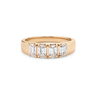 Just Brilliant Tetrad Diamond Ring in 18K Rose Gold, front view.