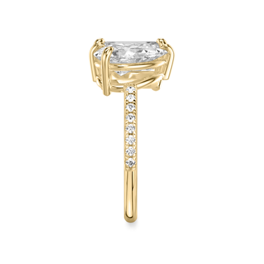 Just Brilliant Toi et Moi Diamond Ring — Pavé / Emerald + Pear — 18K Yellow Gold — side view