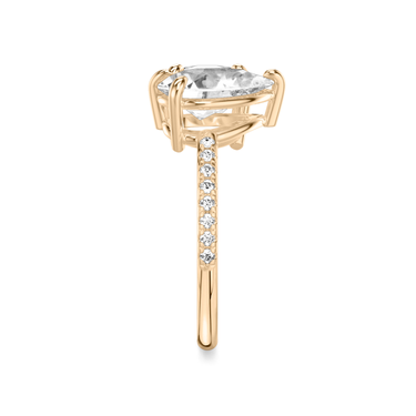 Just Brilliant Toi et Moi Diamond Ring — Pavé / Round Brilliant + Pear — 18K Rose Gold — side view