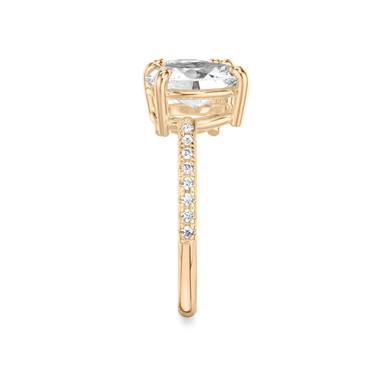 Just Brilliant Toi et Moi Diamond Ring — Pavé / Round Brilliant + Oval — 18K Rose Gold — side view