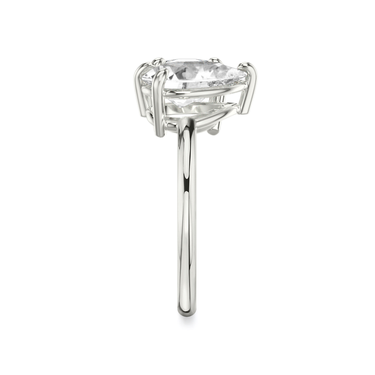 Just Brilliant Toi et Moi Diamond Ring — Plain / Round Brilliant + Pear — 18K White Gold — side view