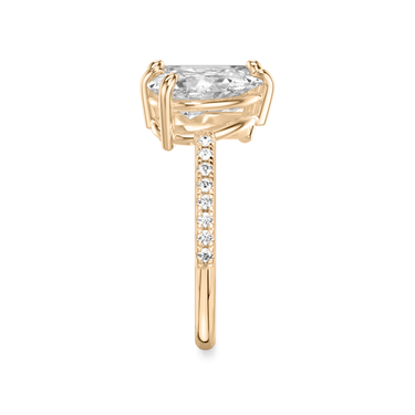 Just Brilliant Toi et Moi Diamond Ring — Pavé / Emerald + Pear — 18K Rose Gold — side view