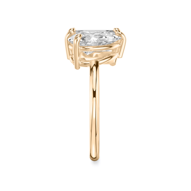 Just Brilliant Toi et Moi Diamond Ring — Plain / Emerald + Pear — 18K Rose Gold — side view
