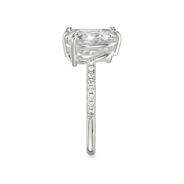 Just Brilliant Toi et Moi Diamond Ring — Pavé / Emerald + Pear — 18K White Gold — side view