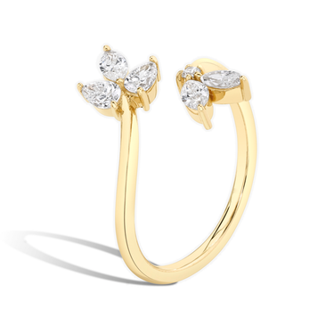 Just Brilliant Trellis Ring, 18K Yellow Gold, side view